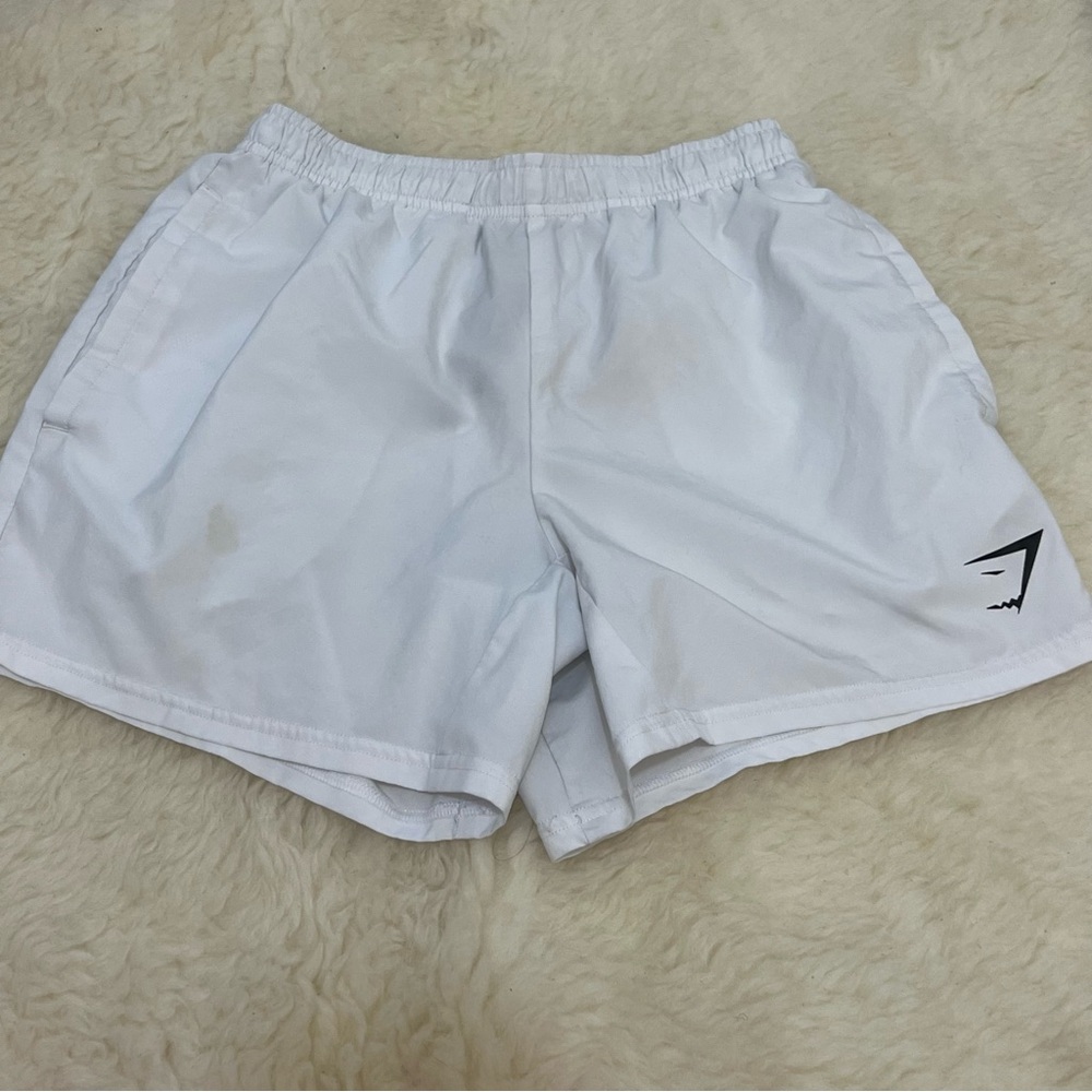 Gymshark White 
Athletic Shorts